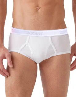 2xist Men's 3-Pack Essential Core Fly-Front Brief 020039 -Wacoall Underwear Shop 020039 WHITE
