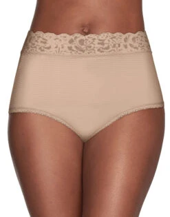 Vanity Fair Flattering Lace Brief Panty 13281 -Wacoall Underwear Shop 13281 RoseBeige 3071 1Front 3x4 1