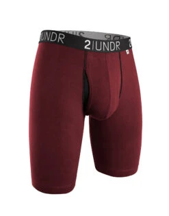 2UNDR Swing Shift Long Leg Boxer Brief Burgundy 2U01LL
