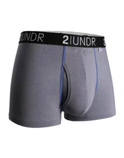 2UNDR Men's Swing Shift Trunk Cut 2U01TR -Wacoall Underwear Shop 2UNDR 2U01TR Grey Blue 001 FLAT 81cb5669 fd91 451a 8399 6efabd534115