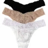 Hanky Panky 3-Pack Stretch Lace Original Rise Thong 48113PK -Wacoall Underwear Shop 304705
