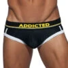 Addicted Sport Mesh Black/Yellow Stripe Brief AD738 -Wacoall Underwear Shop Addicted AD738 Black Yellow 10 B 2