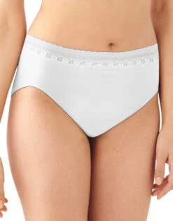 Bali Comfort Revolution Microfiber Hi Cut Brief DF303J -Wacoall Underwear Shop Bali 303J White Lace B