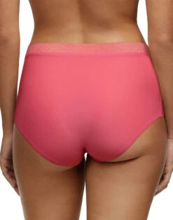 Chantelle Soft Stretch High Waist Brief With Lace Rose Amour 11G7 -Wacoall Underwear Shop C11G70 0BT TU SOFTSTRETCH FULLBRIEFLACE BRIEF BK HD