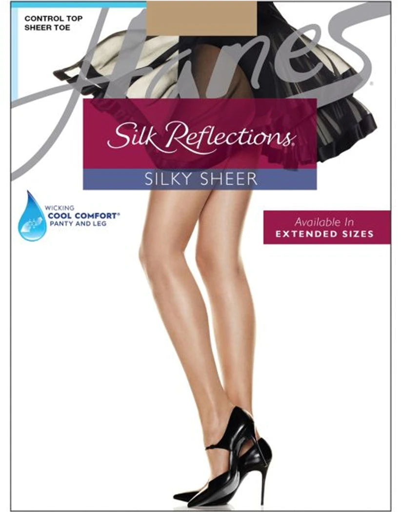 Hanes Women Silk Reflections Silky Sheer Control Top Sandalfoot Pantyhose 717 2 Hanes Women Silk Reflections Silky Sheer Control Top Sandalfoot Pantyhose 717 - Image 2