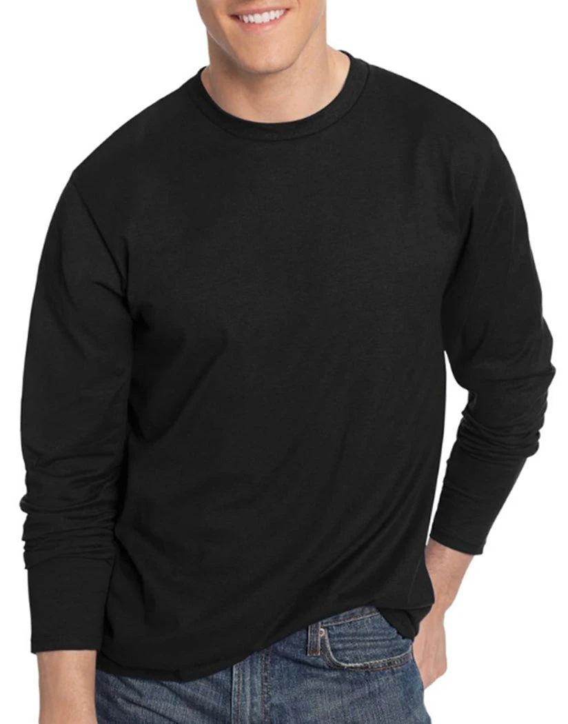 Hanes Men TAGLESS® Nano-T® Men's Long-Sleeve Tee 498L 2 Hanes Men TAGLESS® Nano-T® Men's Long-Sleeve Tee 498L - Image 2