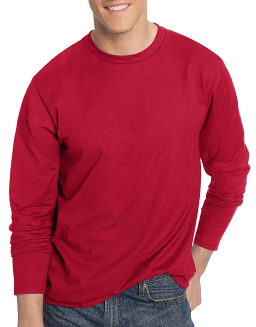 Hanes Men TAGLESS® Nano-T® Men's Long-Sleeve Tee 498L 5 Hanes Men TAGLESS® Nano-T® Men's Long-Sleeve Tee 498L - Image 5