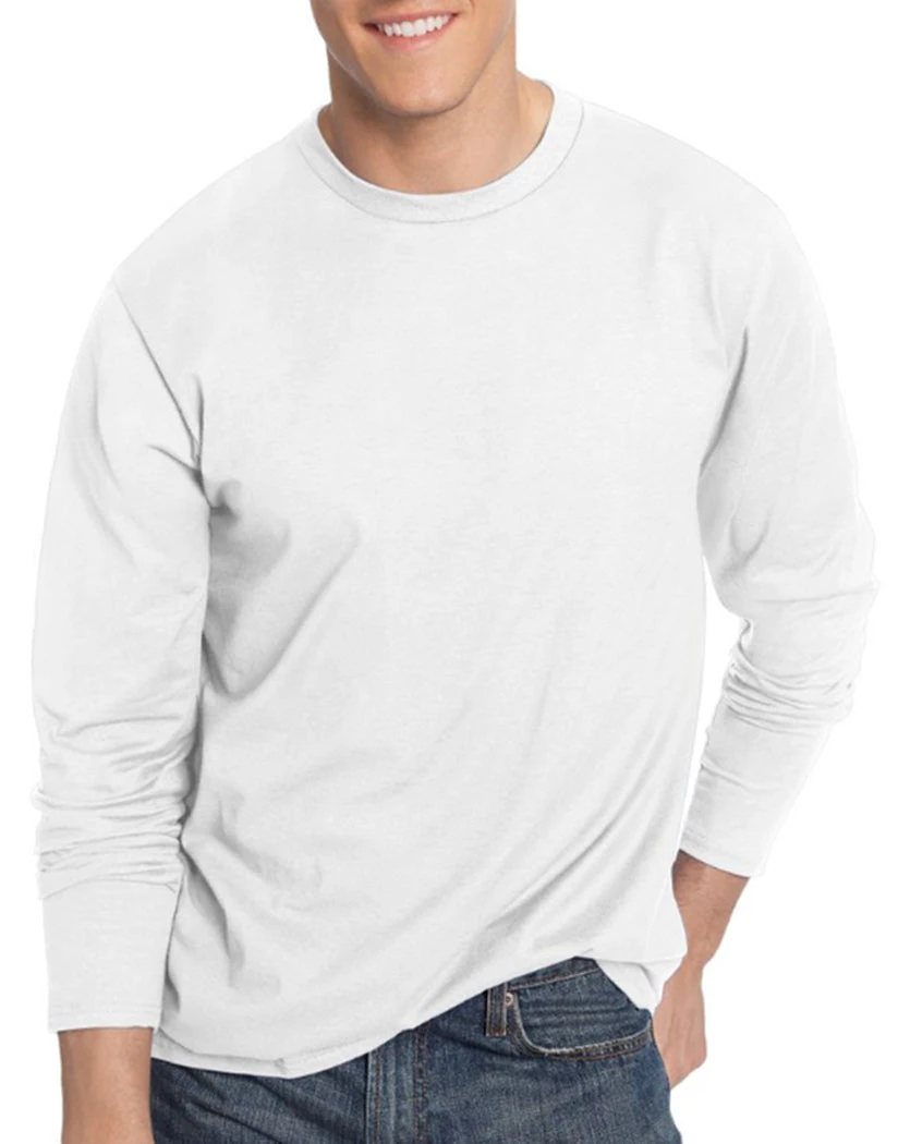 Hanes Men TAGLESS® Nano-T® Men's Long-Sleeve Tee 498L 7 Hanes Men TAGLESS® Nano-T® Men's Long-Sleeve Tee 498L - Image 7