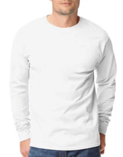 Hanes Men TAGLESS Long-Sleeve T-Shirt 5586 17 Hanes Men TAGLESS Long-Sleeve T-Shirt 5586 -Wacoall Underwear Shop Hanes 5586 White T