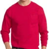 Hanes Men TAGLESS Long-Sleeve T-Shirt With Pocket 5596 4 Hanes Men TAGLESS Long-Sleeve T-Shirt With Pocket 5596 -Wacoall Underwear Shop Hanes 5596 Deep Red T