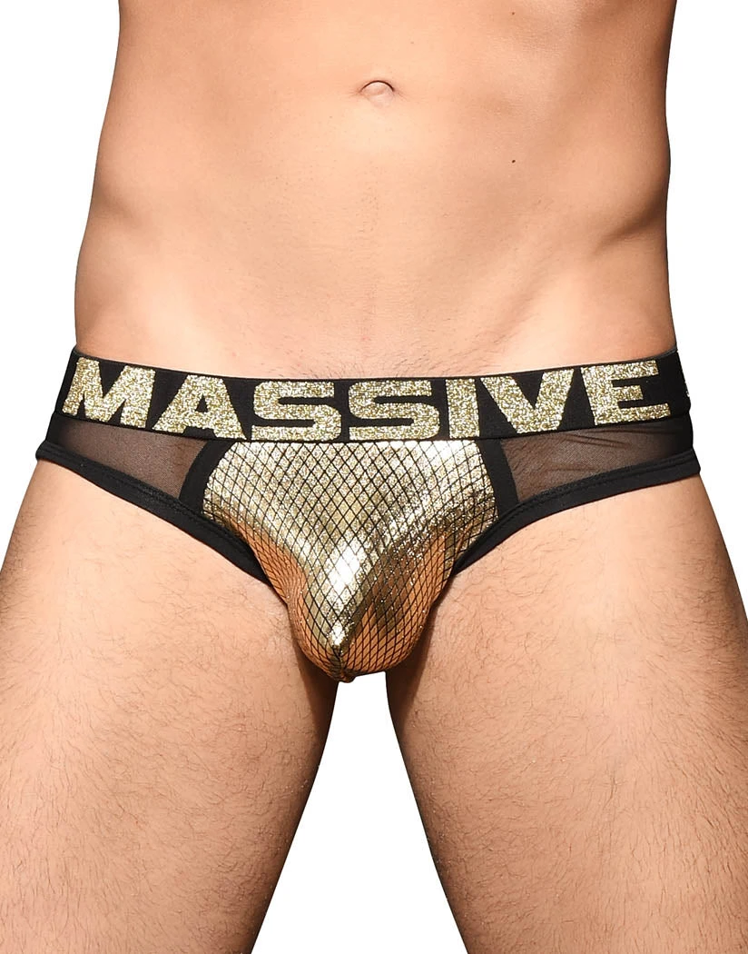 Andrew Christian MASSIVE Golden Mesh Jock 92356 1 Andrew Christian MASSIVE Golden Mesh Jock 92356