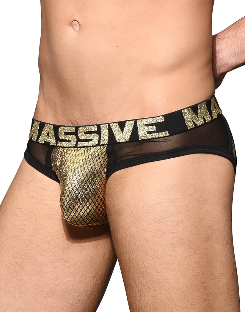 Andrew Christian MASSIVE Golden Mesh Jock 92356 2 Andrew Christian MASSIVE Golden Mesh Jock 92356 - Image 2