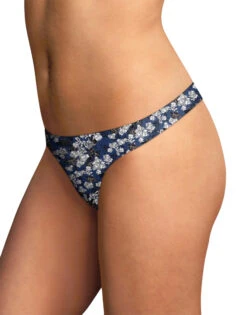 Maidenform Comfort Devotion Thong 40149 -Wacoall Underwear Shop Maidenform 40149 Black and Navy Blossoms B