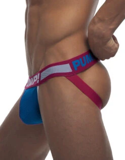 PUMP! Men's Sugar Rush Low Rise Mesh Jock 15026 -Wacoall Underwear Shop PUMP 15026 Blue B 2