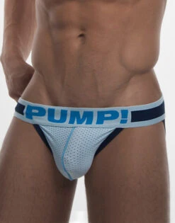 PUMP! Men's True Blue Low Rise Mesh Jock 15027 -Wacoall Underwear Shop PUMP 15027 True Blue B 1