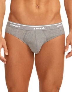 Papi 3-Pack Pure Cotton Low Rise Briefs 554101 -Wacoall Underwear Shop Papi 554101 BlackCharcoalHeather 962 B 7