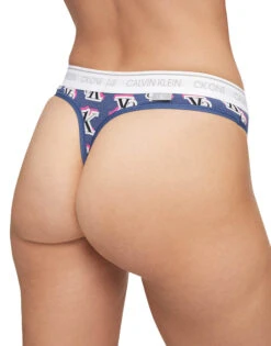 Calvin Klein CK One Cotton Thong Logo Step Print/ Seashore Blue QF5733 -Wacoall Underwear Shop QF5733 400 alternate2