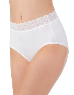 Vanity Fair Flattering Lace Cotton Brief 13396 -Wacoall Underwear Shop Vanity Fair 13396 Star White B