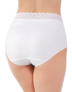 Vanity Fair Flattering Lace Cotton Brief 13396 -Wacoall Underwear Shop Vanity Fair 13396 Star White back 0949 B 2