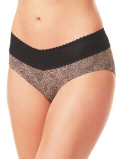 Warner's No Pinching. No Problems With Lace Hipster 5609J -Wacoall Underwear Shop Warner s 5609J Toasted Almond and Black Swirl B dbe73422 ac2f 4aeb 8b49 cce6a724b5a3
