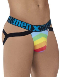 Xtremen Microfiber Pride Jockstrap 91083 -Wacoall Underwear Shop Xtremen 91083 Blue 3