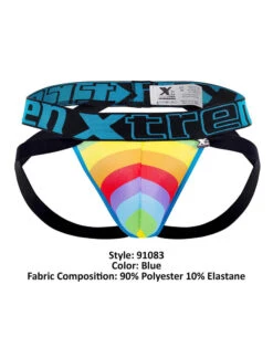 Xtremen Microfiber Pride Jockstrap 91083 -Wacoall Underwear Shop Xtremen 91083 Blue 4
